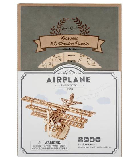 Hands Craft 3D Wooden Puzzle: Airplane 