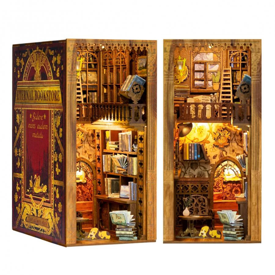 Hands Craft Diy Book Nook Kit: Eternal Bookstore with Dust Cover 