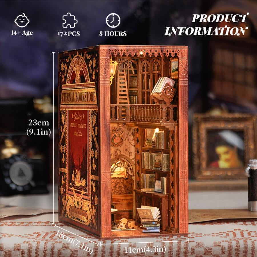 Hands Craft Diy Book Nook Kit: Eternal Bookstore with Dust Cover 