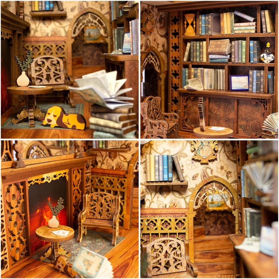 Hands Craft Diy Book Nook Kit: Eternal Bookstore with Dust Cover 