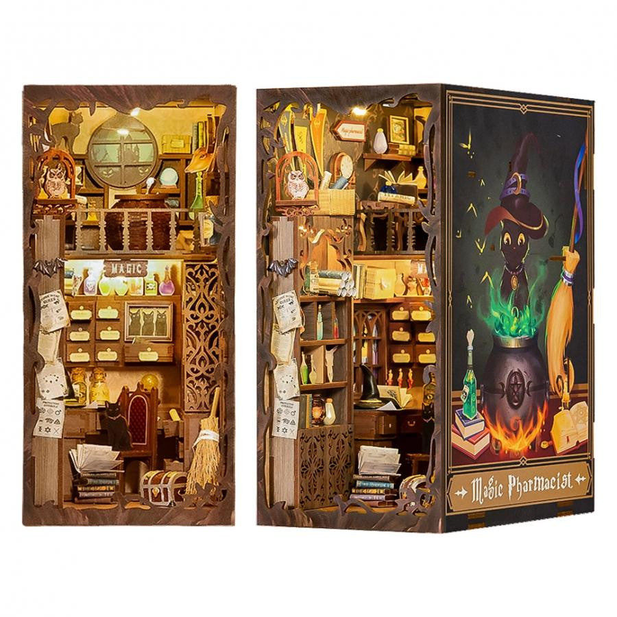 Hands Craft Diy Book Nook Kit: Magic Pharmacist with Dust Cover 