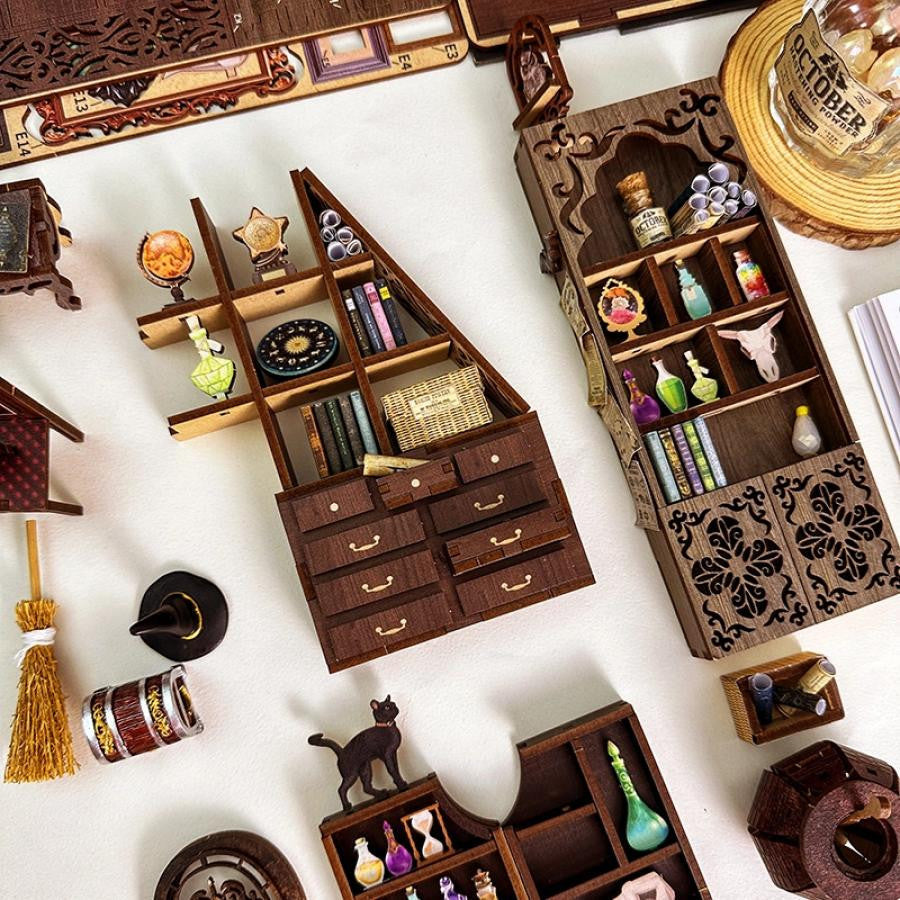 Hands Craft Diy Book Nook Kit: Magic Pharmacist with Dust Cover 