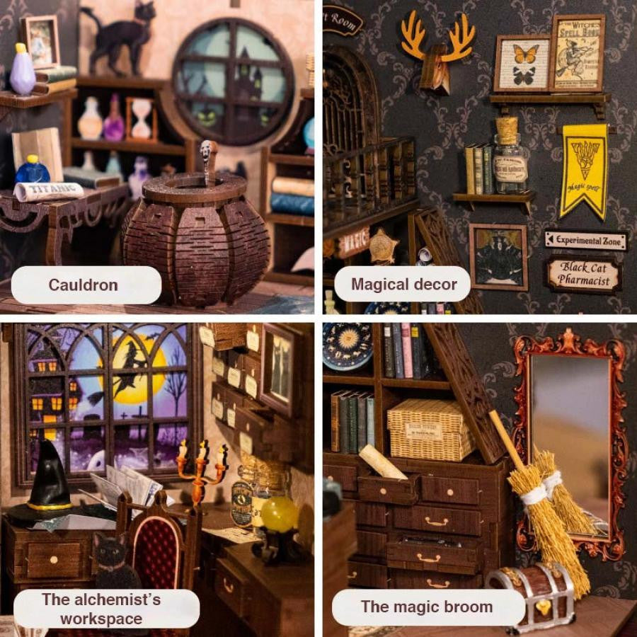 Hands Craft Diy Book Nook Kit: Magic Pharmacist with Dust Cover 