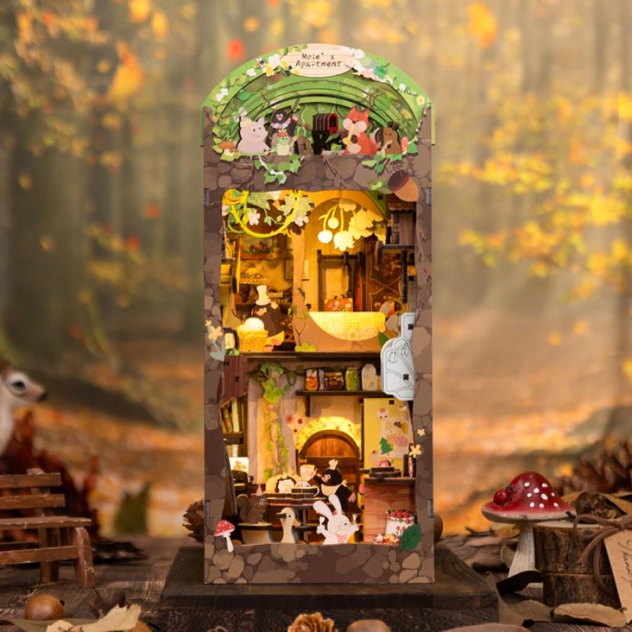 Hands Craft DIY Book Nook Kit: Mole's Apartment with Dust Cover 