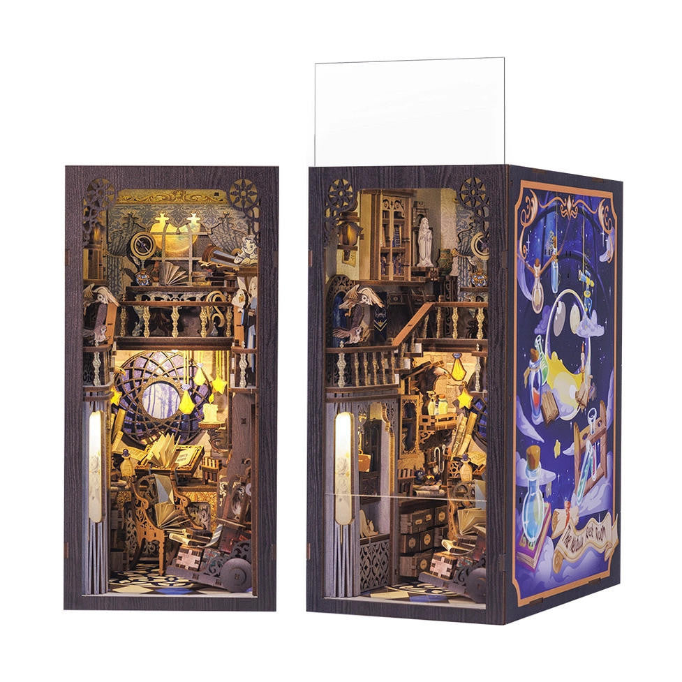 Hands Craft DIY Book Nook Kit: Nebula Common Room with Dust Cover 