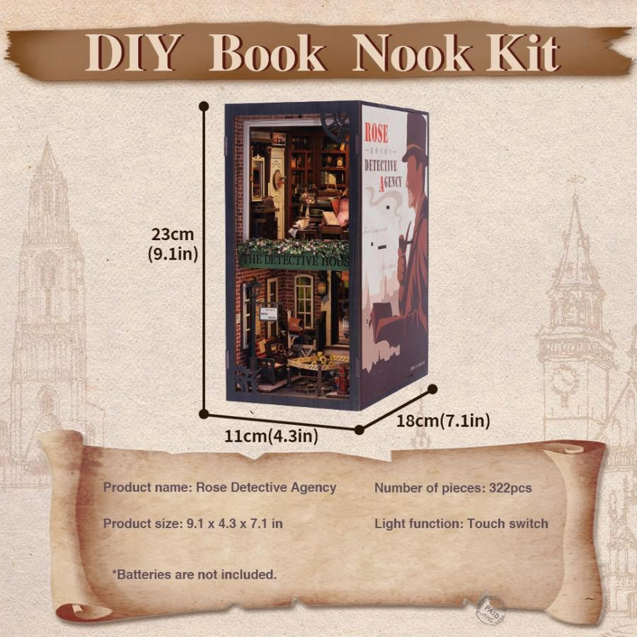 Hands Craft Diy Book Nook Kit: Rose Detective Agency with Dust Cover 