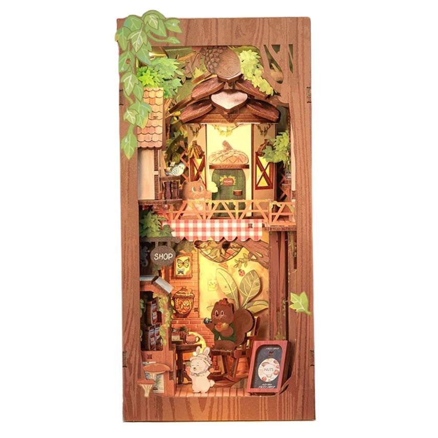 Hands Craft DIY Book Nook Kit: Squirrel Collector with Dust Cover HCB107 