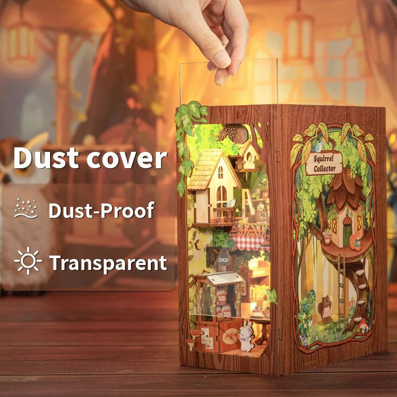 Hands Craft DIY Book Nook Kit: Squirrel Collector with Dust Cover HCB107 