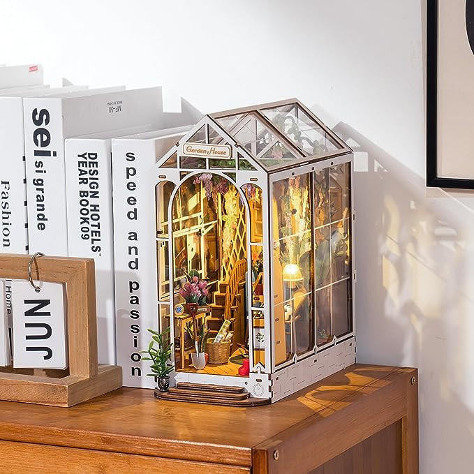 Hands Craft DIY Miniature House Book Nook Kit: Garden House 