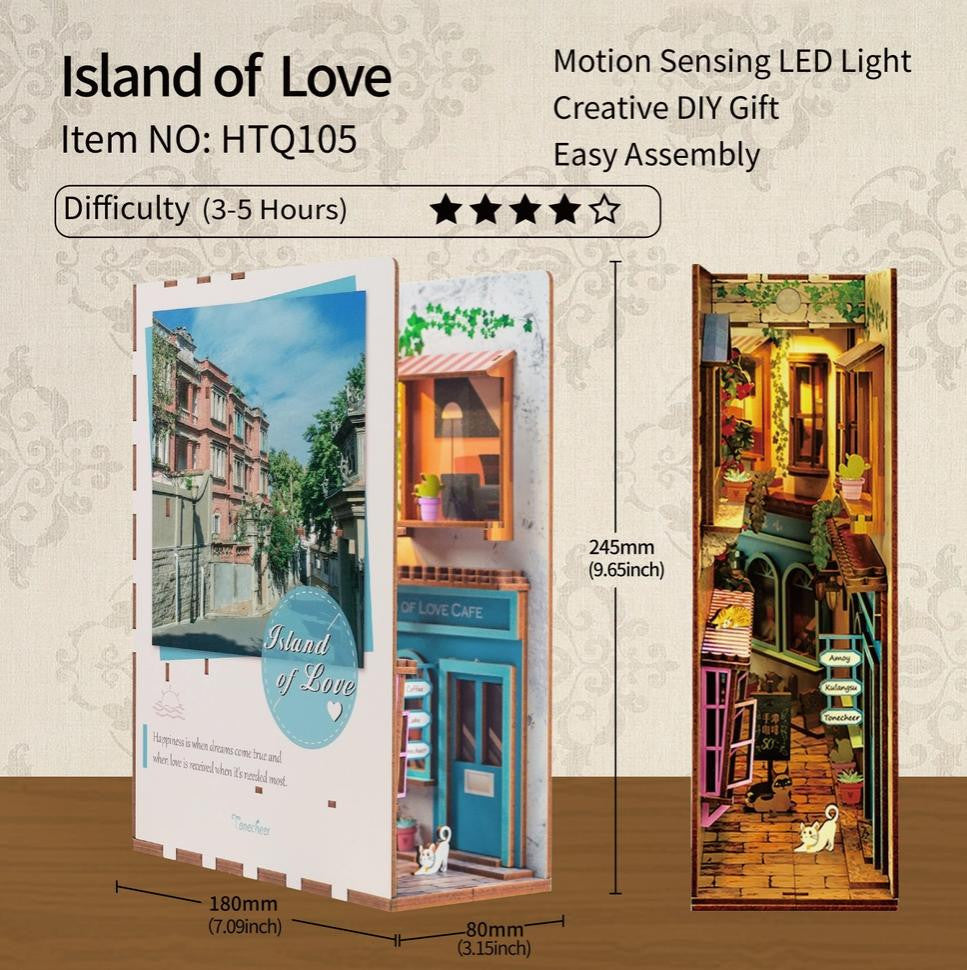Hands Craft DIY Miniature House Book Nook Kit: Island of Love 