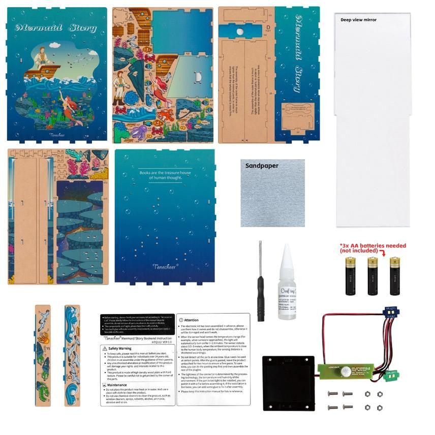 Hands Craft DIY Miniature House Book Nook Kit: Mermaid Story 