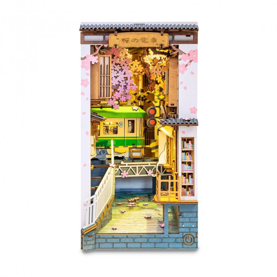 Hands Craft Diy Miniature House Book Nook Kit: Sakura Densya 