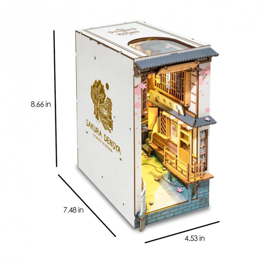 Hands Craft Diy Miniature House Book Nook Kit: Sakura Densya 