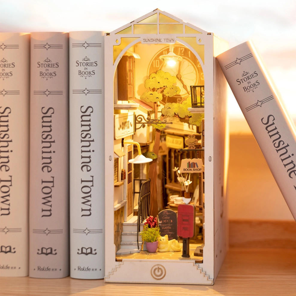 Hands Craft DIY Miniature House Book Nook Kit: Sunshine Town 