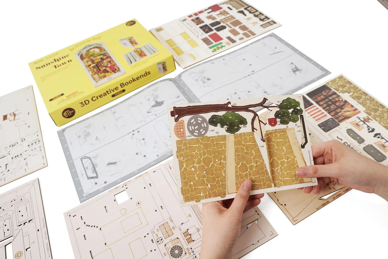 Hands Craft DIY Miniature House Book Nook Kit: Sunshine Town 