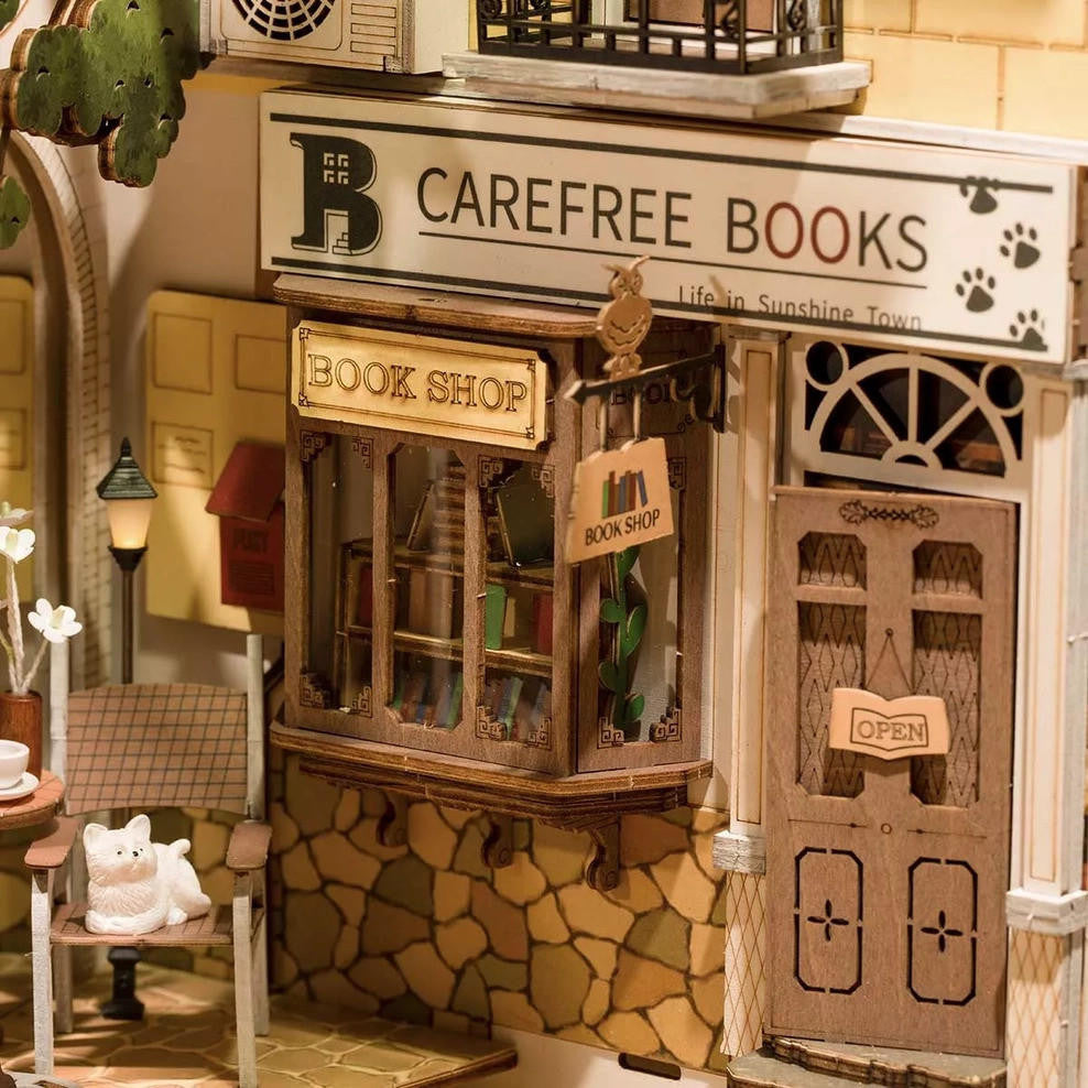 Hands Craft DIY Miniature House Book Nook Kit: Sunshine Town 