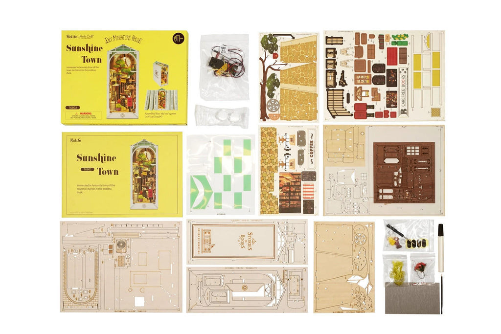 Hands Craft DIY Miniature House Book Nook Kit: Sunshine Town 