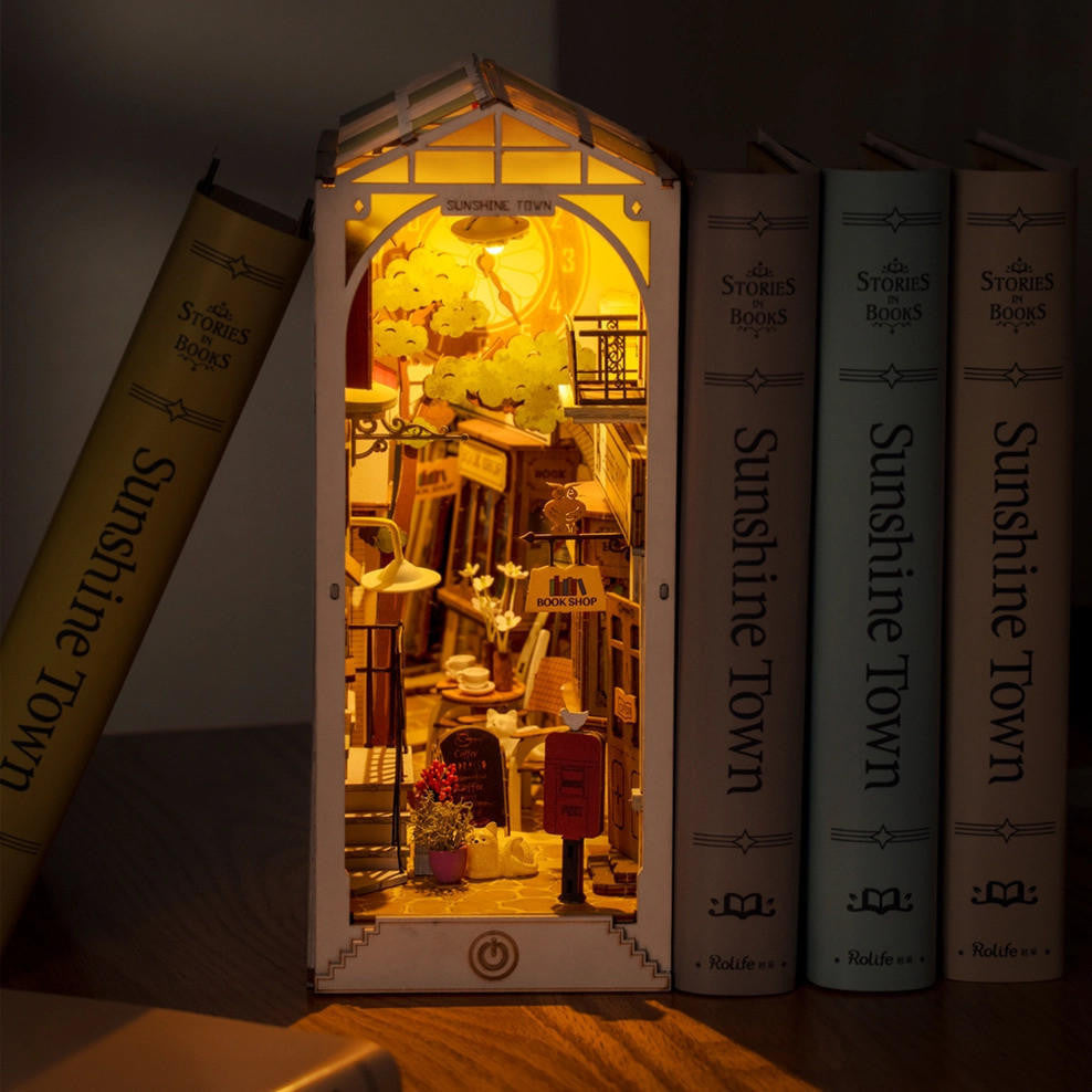 Hands Craft DIY Miniature House Book Nook Kit: Sunshine Town 