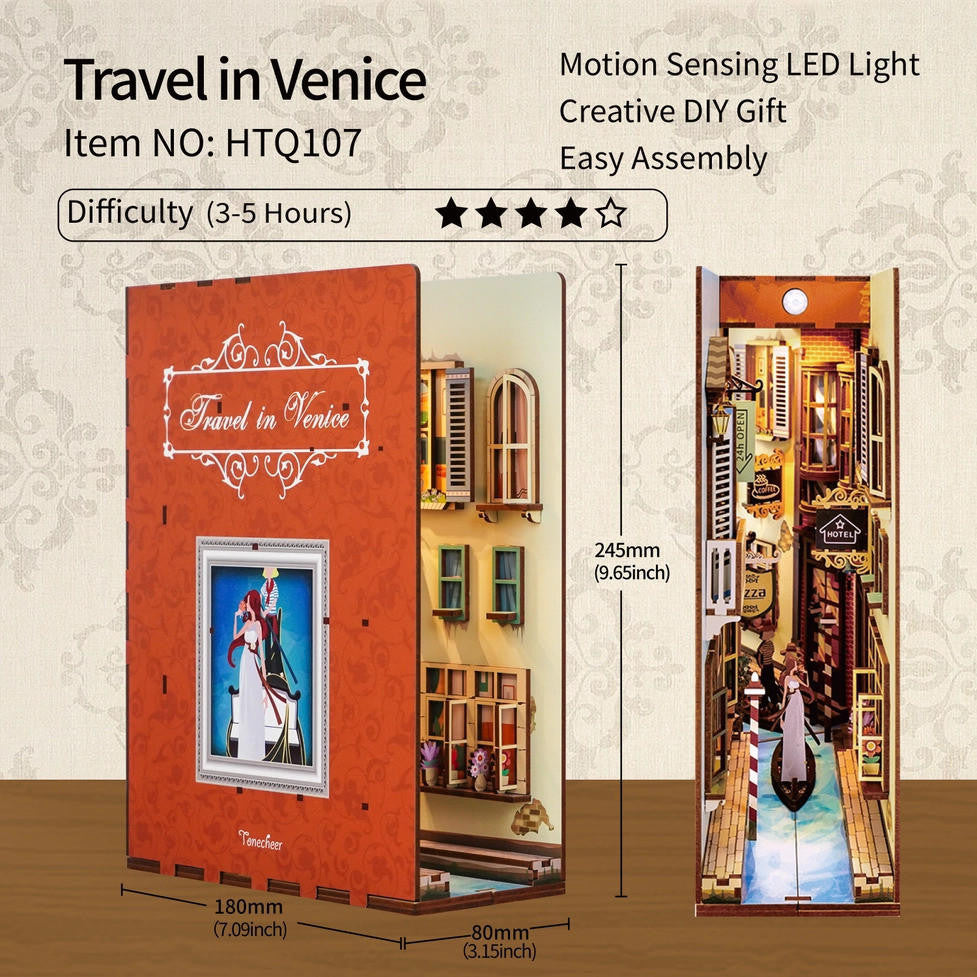 Hands Craft DIY Miniature House Book Nook Kit: Travel in Venice 