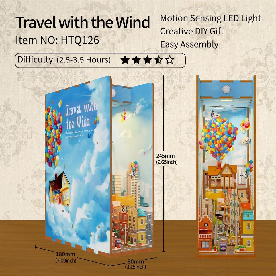 Hands Craft Diy Miniature House Book Nook Kit: Travel with the Wind - HTQ126 