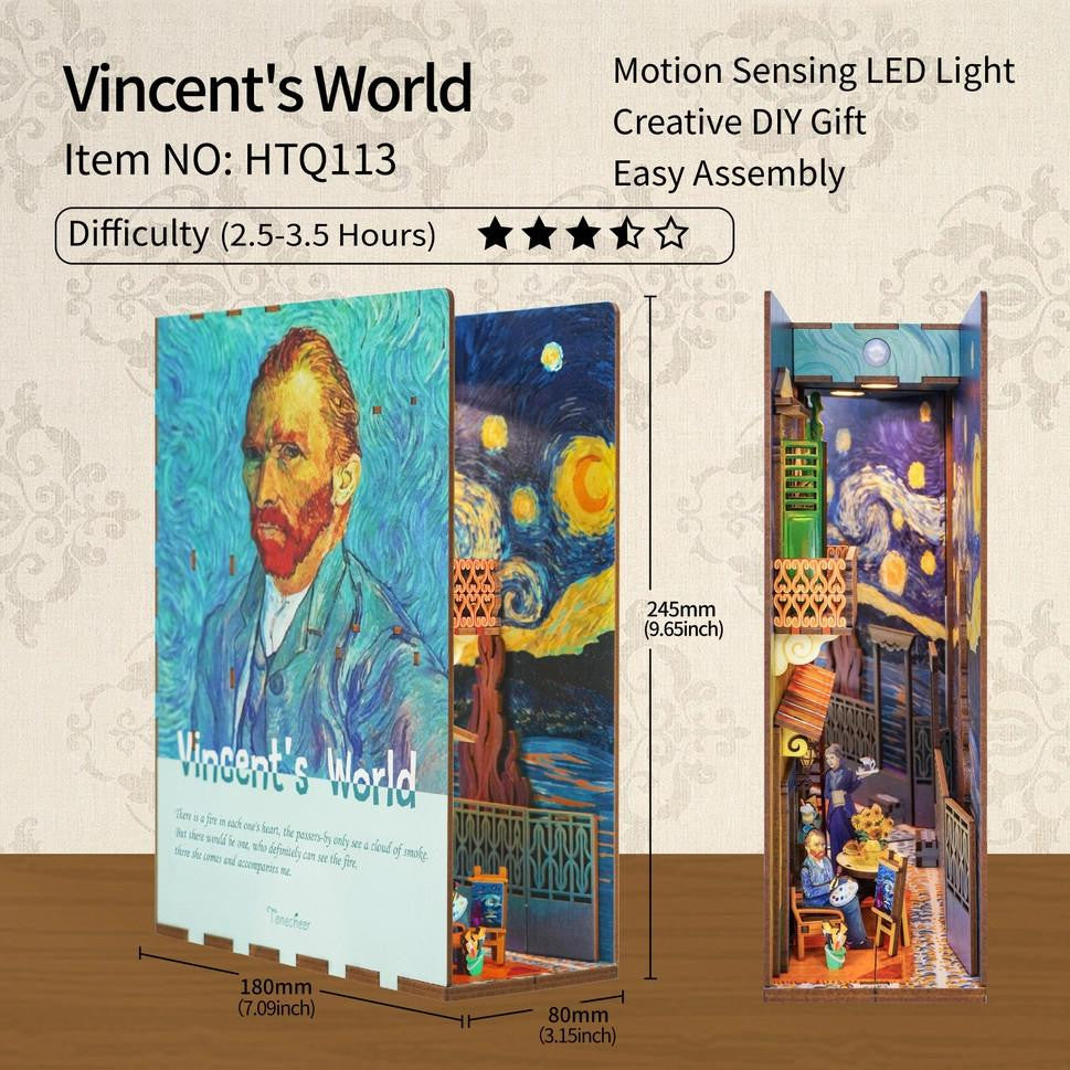 Hands Craft Diy Miniature House Book Nook Kit: Vincent's World - HTQ113 