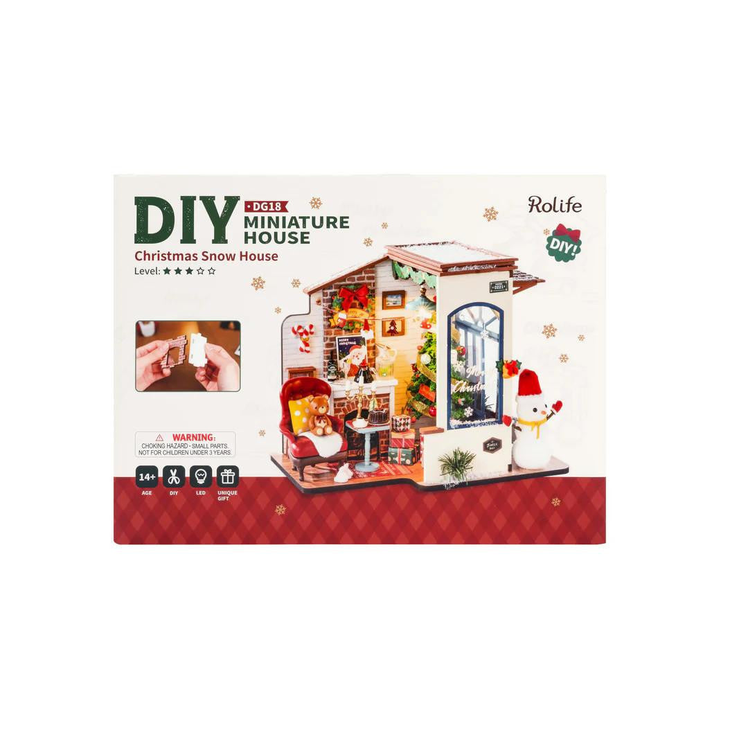 Hands Craft DIY Miniature House Kit - Christmas Snow House 