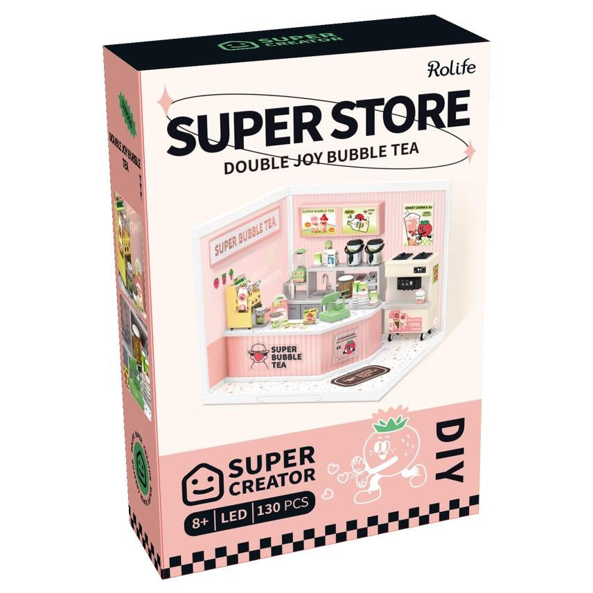 Hands Craft DIY Miniature House Kit: Double Joy Bubble Tea 