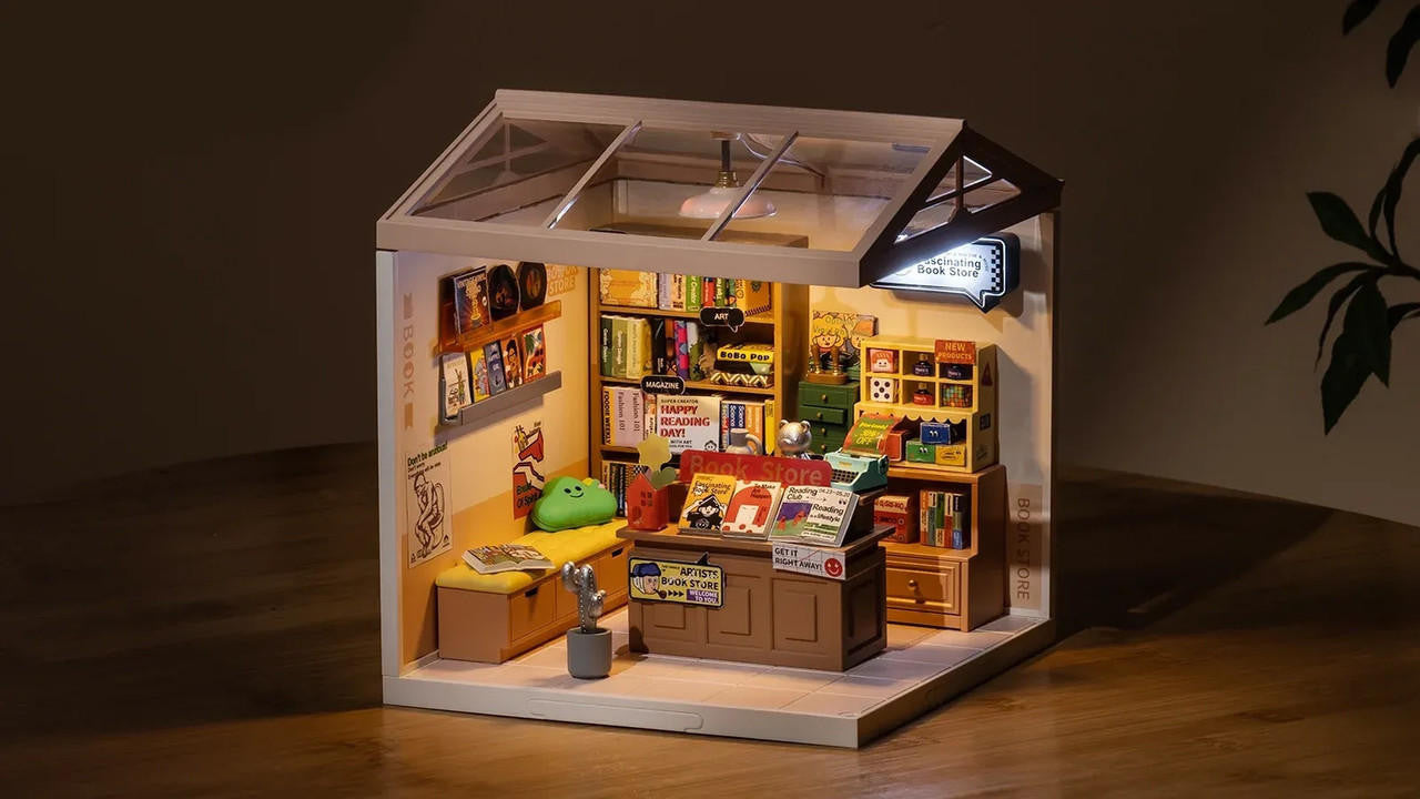 Hands Craft DIY Miniature House Kit: Fascinating Book Store 