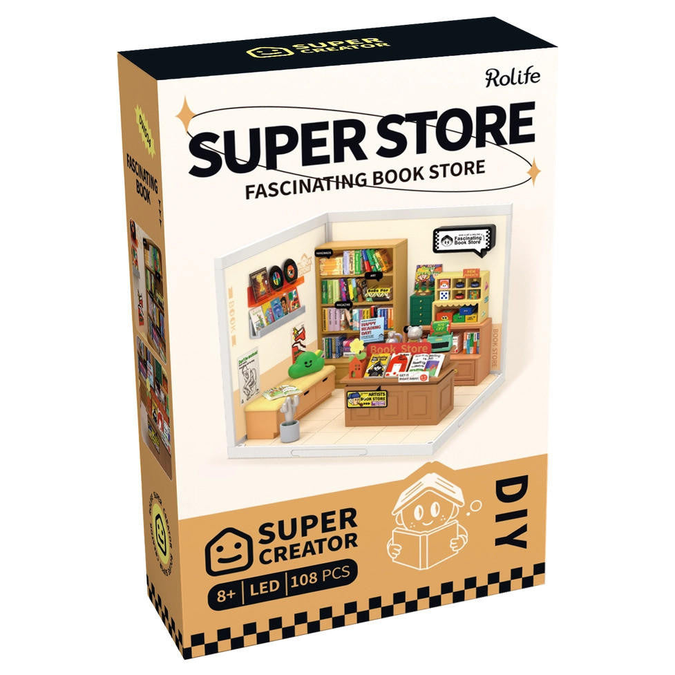Hands Craft DIY Miniature House Kit: Fascinating Book Store 