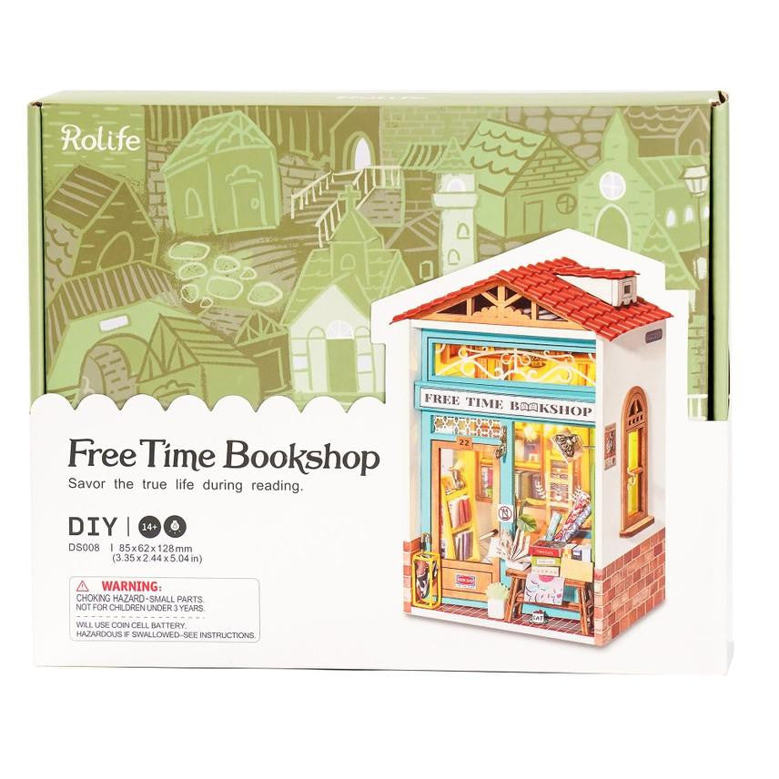 Hands Craft DIY Miniature House Kit: Free Time Bookshop 