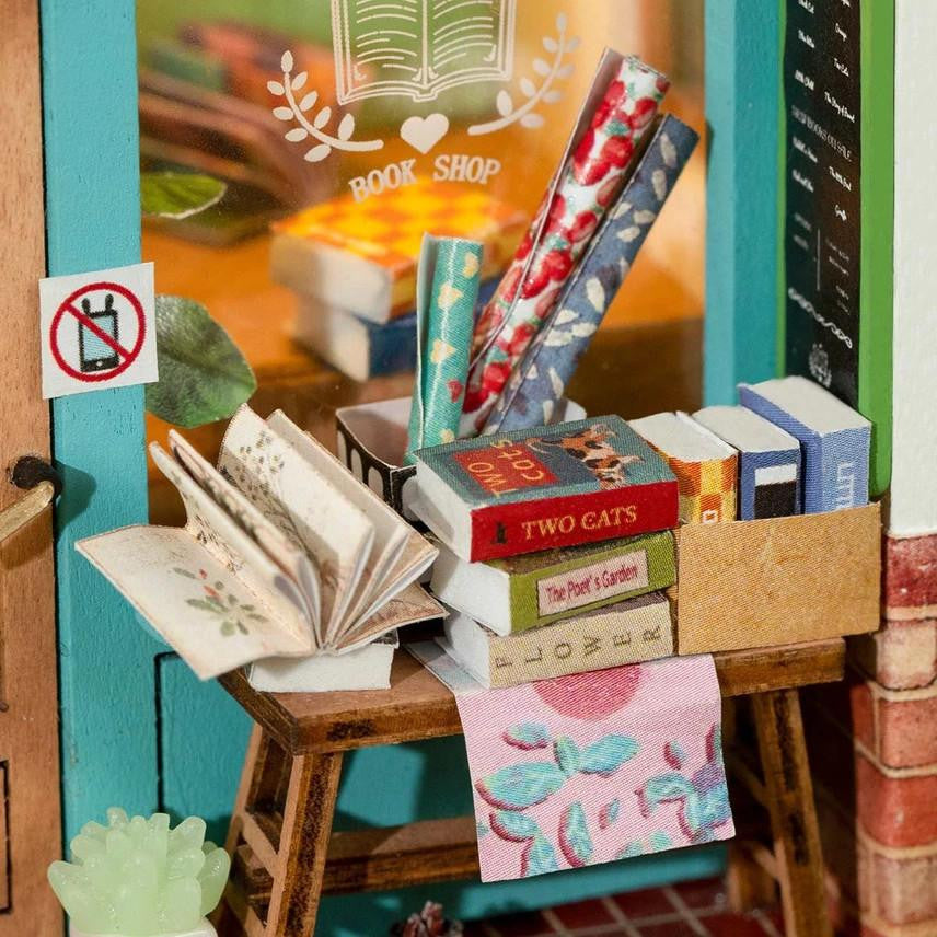 Hands Craft DIY Miniature House Kit: Free Time Bookshop 