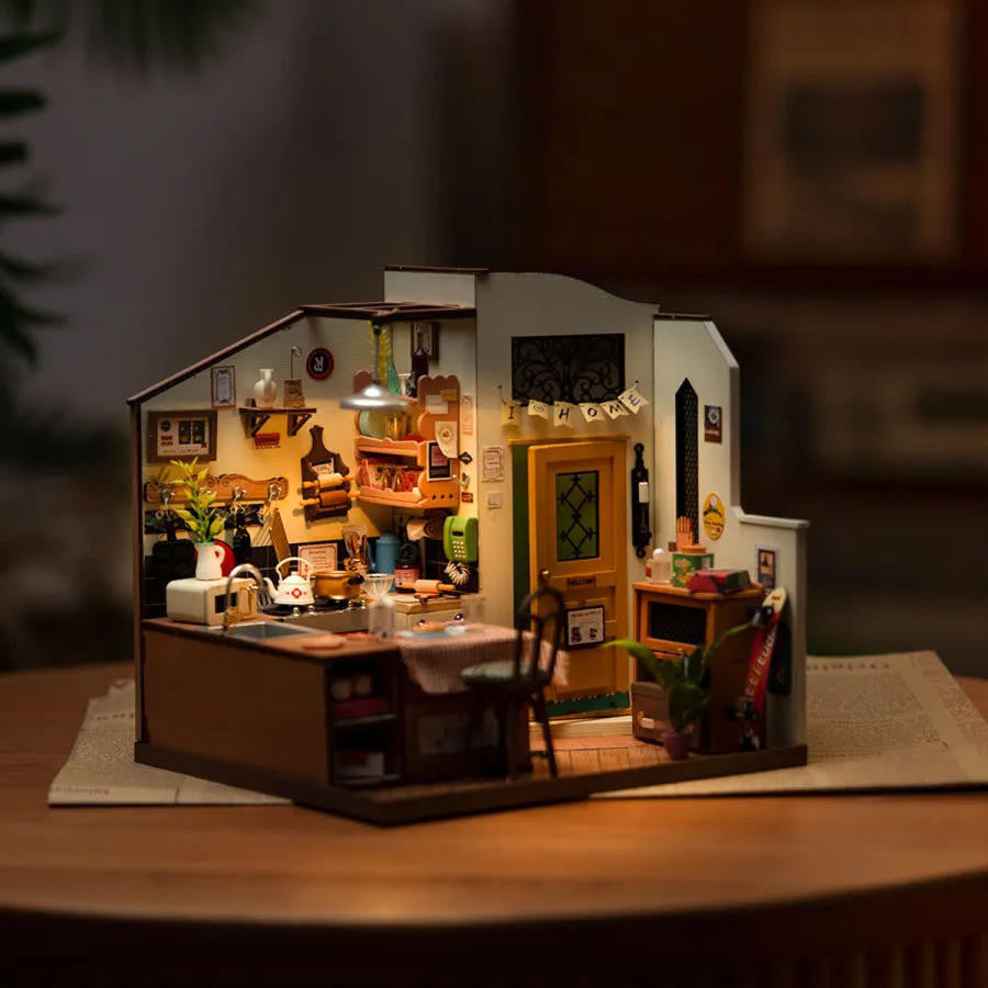 Hands Craft DIY Miniature House Kit: Homey Kitchen 