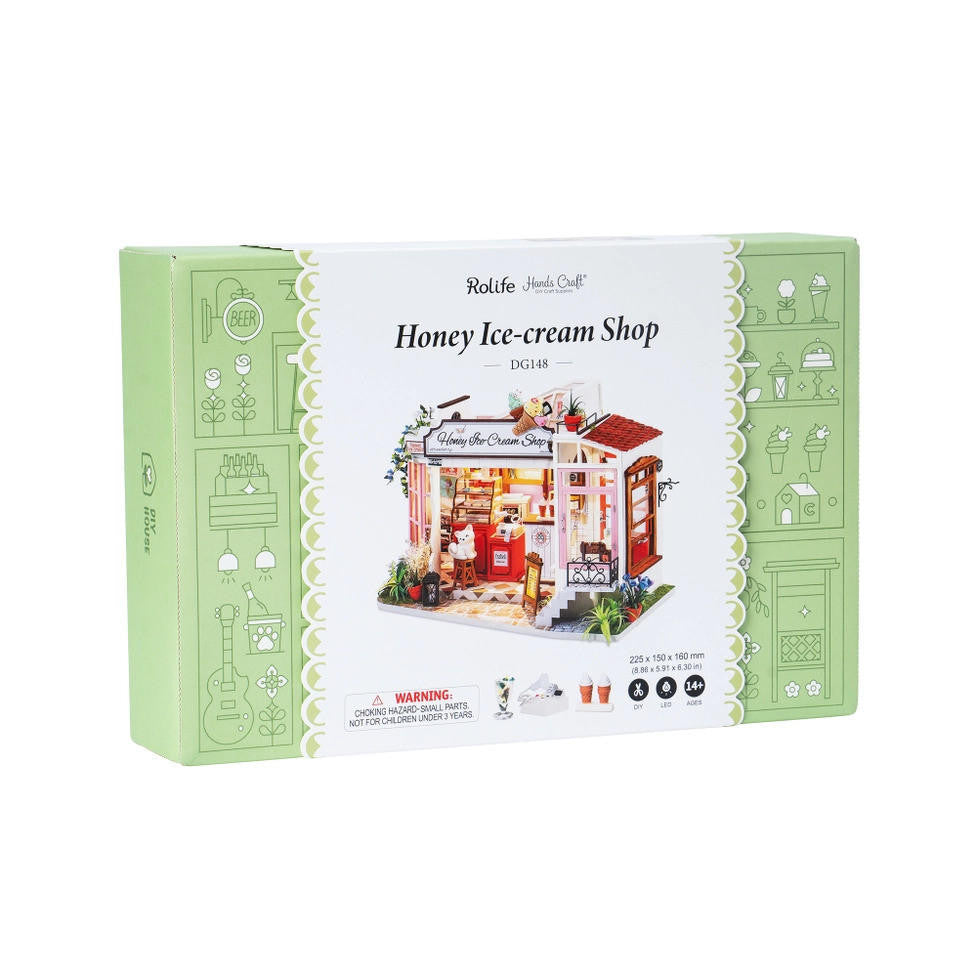 Hands Craft DIY Miniature House Kit: Honey Ice-Cream Shop 
