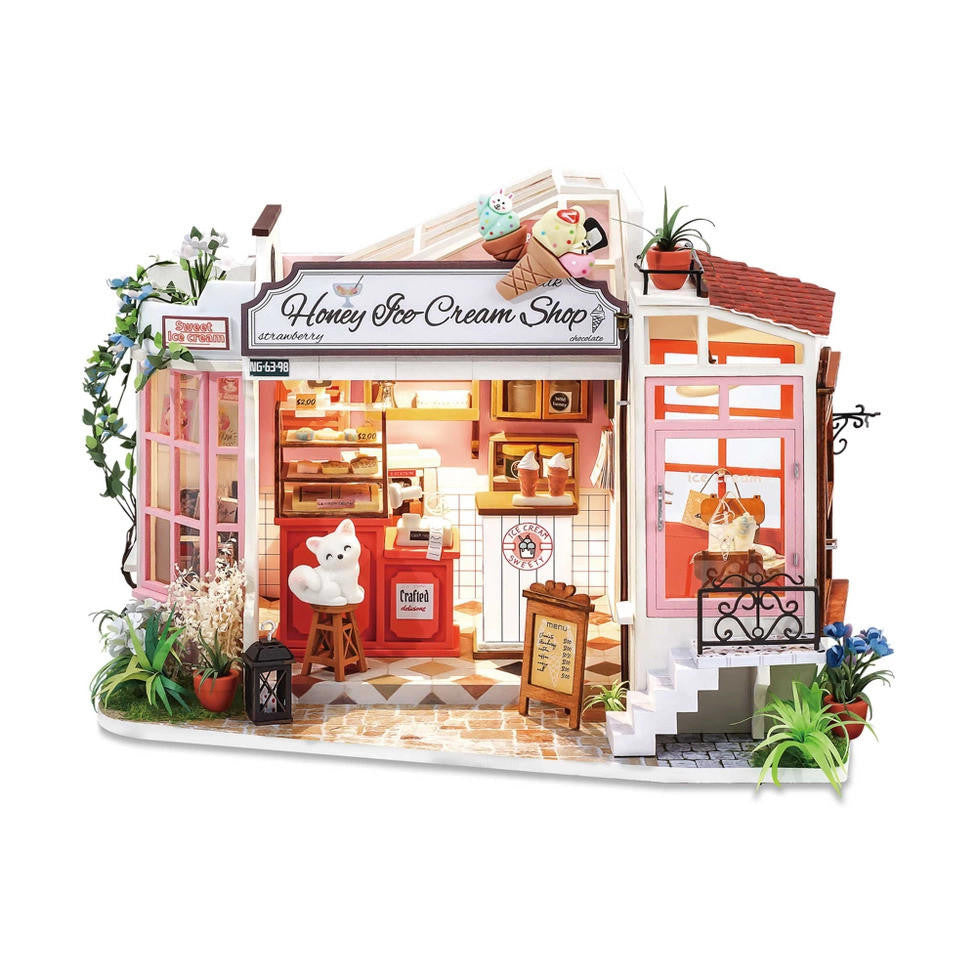 Hands Craft DIY Miniature House Kit: Honey Ice-Cream Shop 