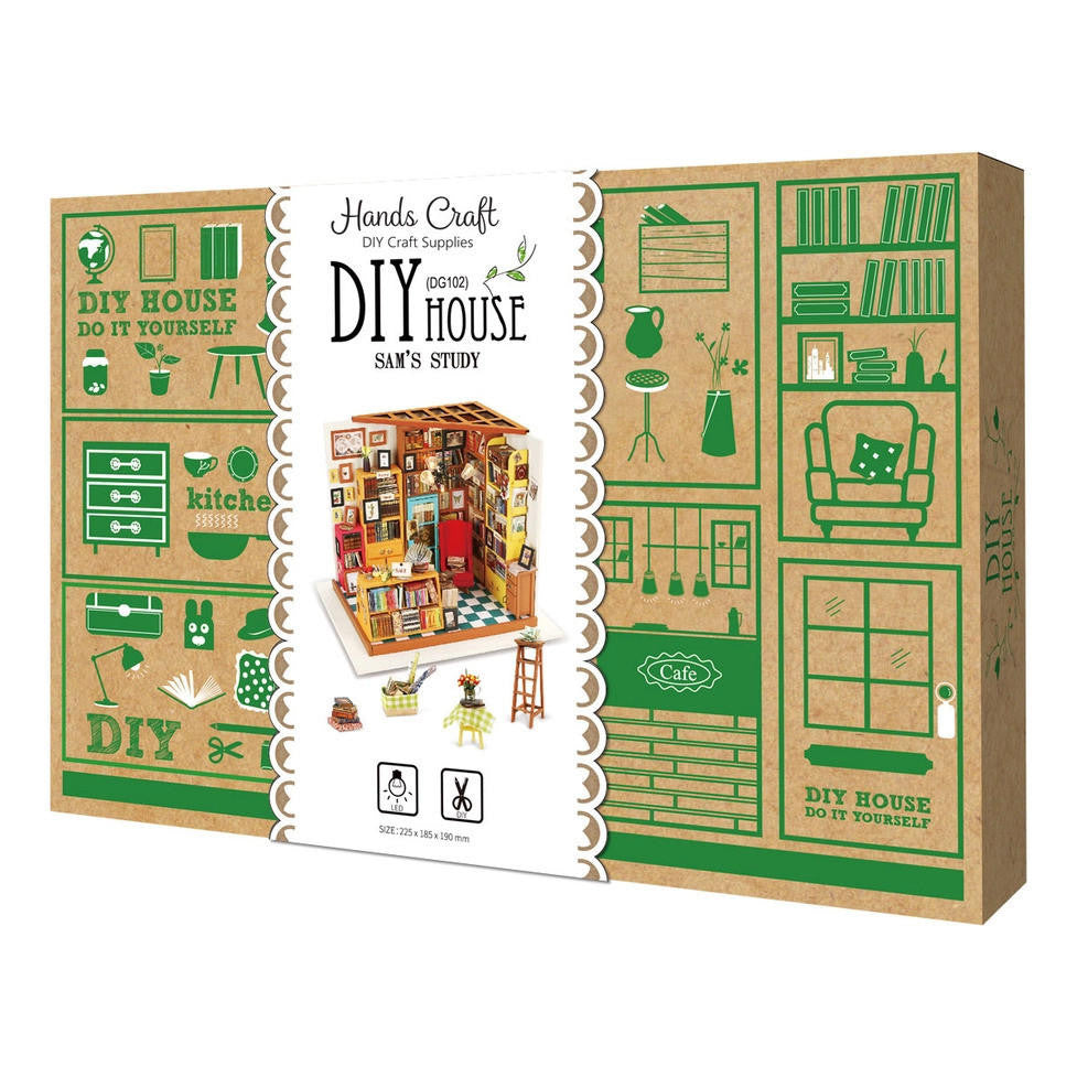 Hands Craft DIY Miniature House Kit: Sam's Study 