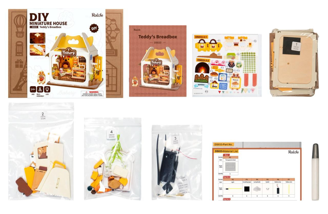Hands Craft Diy Miniature House Kit: Teddy's Breadbox 