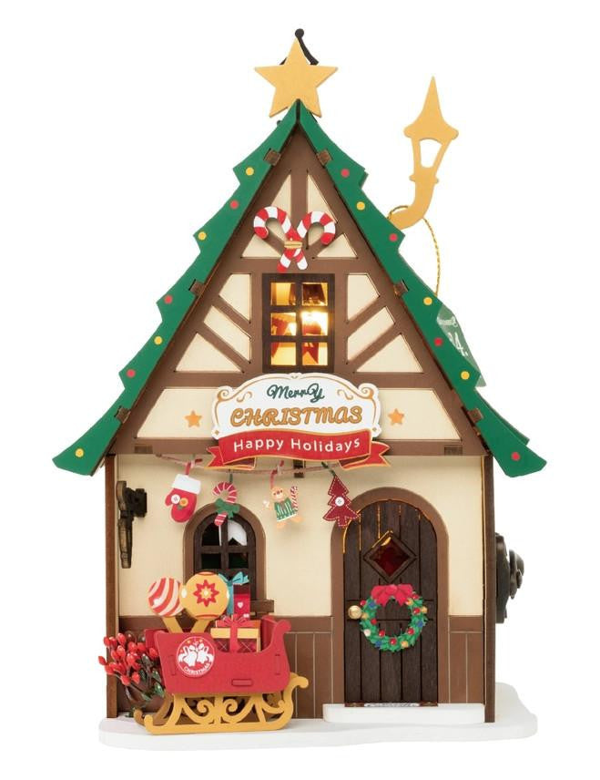 Hands Craft DIY Miniature House Kit: Twinkling Christmas House 