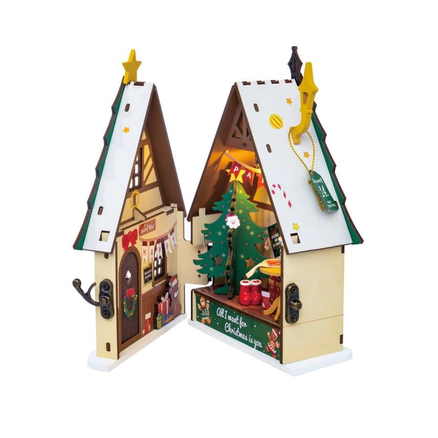 Hands Craft DIY Miniature House Kit: Twinkling Christmas House 