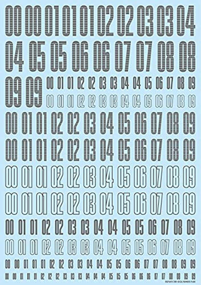 HiQ Parts Gundam Decal Number Gray 
