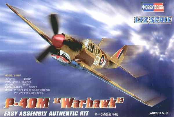 HobbyBoss 1/72 P-40M Warhawk Easy Kit 80251 