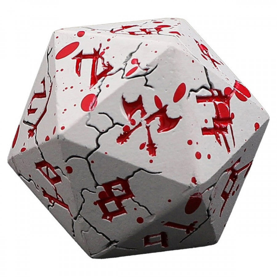 7-Set Barbarian Solid Metal: Matte White with Blood Red