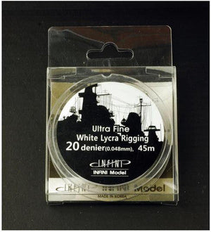 White Rigging Line White Lycra Ship Rigging - Ultra Fine .048mm x 145' 202W