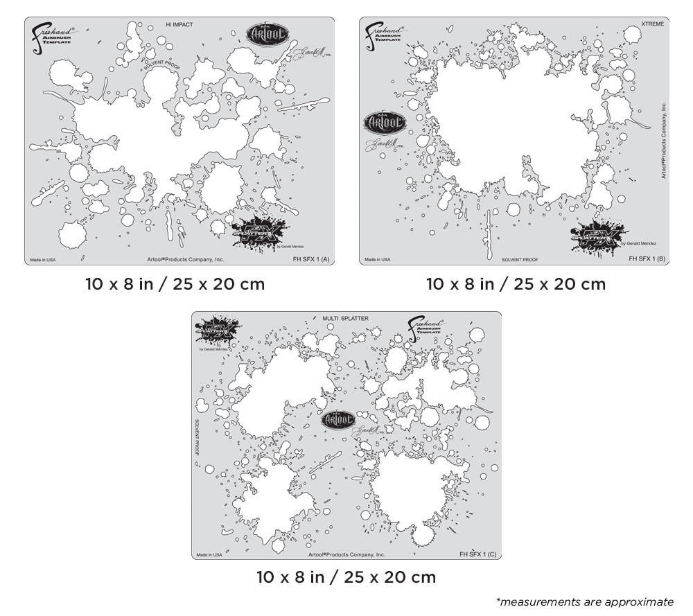 Iwata Artool Splatter FX Airbrush Template FX1 