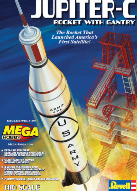 1/110 Jupiter-C Rocket w/Gantry Tower & Crew 3706