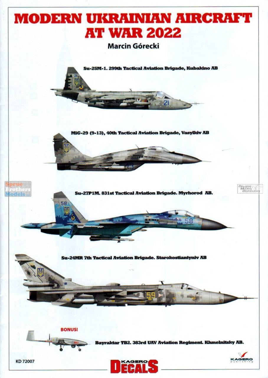 Kagero 1/72 Modern Ukrainian Aircraft At War 2022 Decals 72007