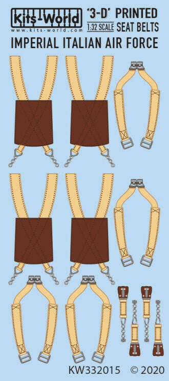 Kits-World Decals 1/32 3D Seatbelt Decal Italian WW2 332015