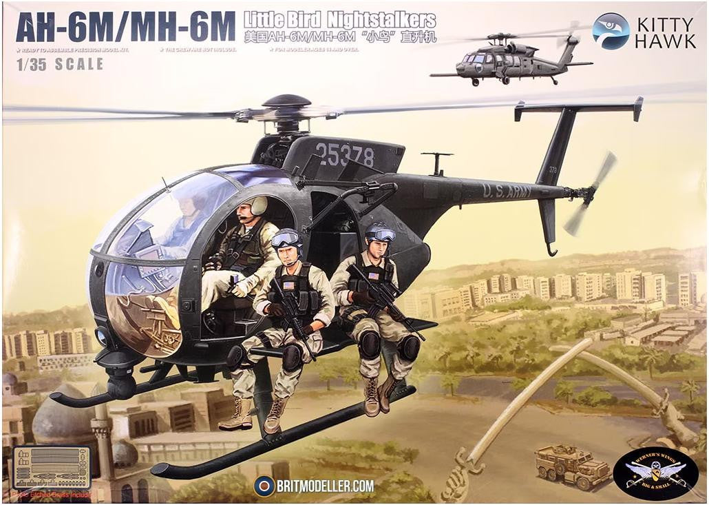 Kitty Hawk 1/35 AH-6M / MH-6M Little Bird Nightstalkers w/Figs 50002 