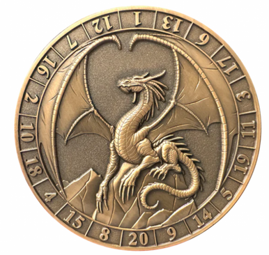 Dice Coins - D20 Lawful Gold Dragon