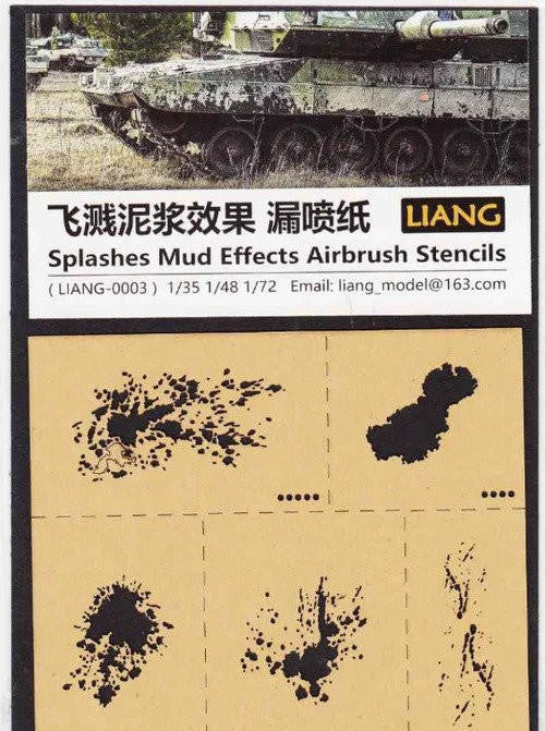 LIANG Model Splashes Mud Effects Airbrush Stencils 0003 