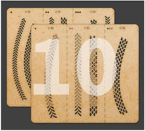 LIANG Model Tire Traks Effects Stencils A 0010 